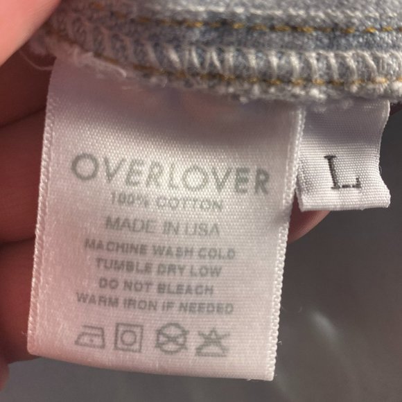 OVERLOVER LA LIGHT DENIM TIE DYE CUFF SHIRT (L) - Picture 6 of 9